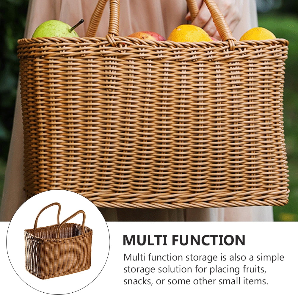 Arborister Hand Woven Easter Basket with Handle - Brown