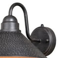 thumbnail image 2 of Vaxcel Outland 1 Light Dusk to Dawn Black Gold Farmhouse Barn Dome Outdoor Wall Lantern, 2 of 3