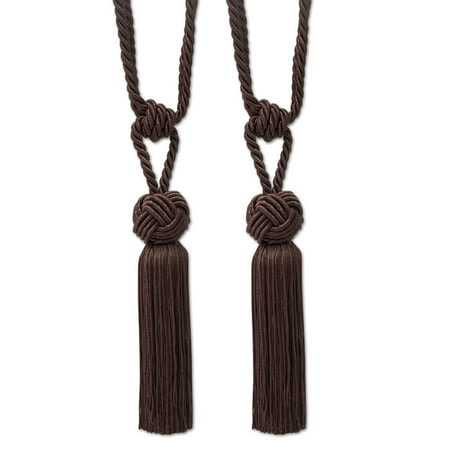 Braided Tassels - Braided Knot Tassel Tieback Set of 2 (Assorted Colors) - 9 inches