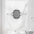 thumbnail image 1 of Bohemian Tapestry, Monochrome Artwork of Mandala Inspired Flower Modern Boho Arrows Crescent, Fabric Wall Hanging Decor for Bedroom Living Room Dorm, 5 Sizes, White Charcoal Grey, by Ambesonne, 1 of 1
