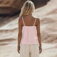 thumbnail image 4 of UDAUDU Women Tank Tops Sleeveless Lace Trim Linen Spaghetti Strap Cami Shirts V Neck Casual Summer Smocked Tops Pink S, 4 of 6