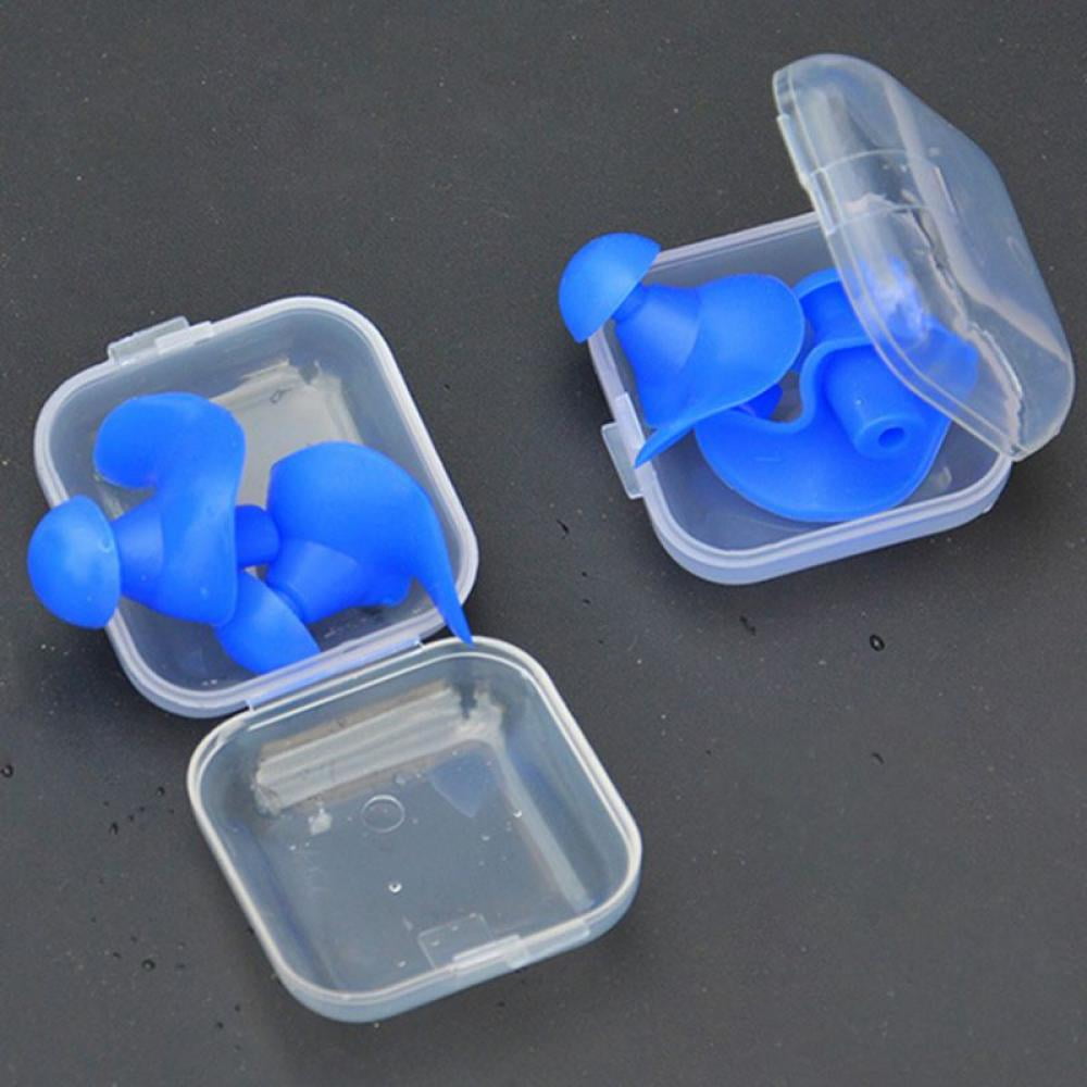 12 Pairs Swimming Ear Plugs Waterproof Silicone Earplugs Reusable Soft Silicone Gel Earplugs with Plastic Boxes for Swimming Bathing Showering Surfing Snorkeling Water Sports Ear Protection 