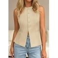 thumbnail image 3 of PRETTYGARDEN Womens Vests Top Trendy Spring Sleeveless Blazer Suit Summer Business Casual Work Button Down Waistcoat, 3 of 9