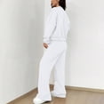 thumbnail image 5 of Women 2 Piece Outfits Sweatsuit Oversized Zip-Up Sweatshirt Sweatpants Tracksuit Sweat Lounge Matching Set 2025 Fall Trendy, 5 of 6