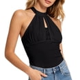 thumbnail image 2 of SwiftWear Women's Halter Neck Crop Tank Top Y2K Style Cut Out Lace Insert Sleeveless Trendy Going Out Casual Summer Tops, 2 of 6