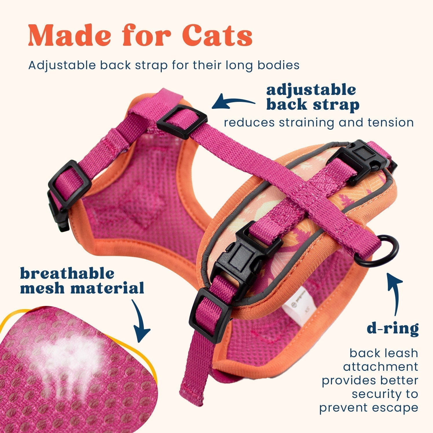 Petgrove Cat Harness and Leash Set for Walking, Sierra Mountains, Small