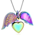 thumbnail image 3 of Angel Wing Cremation Urn Necklace for Ashes Openable Heart Loved Ones Keepsake Necklace Memorial Urn Pendant for Women Men, 3 of 7
