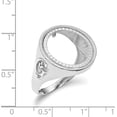 thumbnail image 6 of Solid Wideband Distinguished Coin Jewelry 14k White Gold Men's Polished Textured and Diamond-cut with Masonic Sides 16.5mm Coin Bezel Ring, 6 of 8
