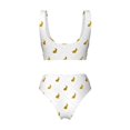 thumbnail image 2 of Honeii Gold Rabbit Print Women’s Bikini Set,Two Piece Swimsuit Bathing Suits,Stylish High Elasticity Swimwear for Beach and Pool, 2 of 4