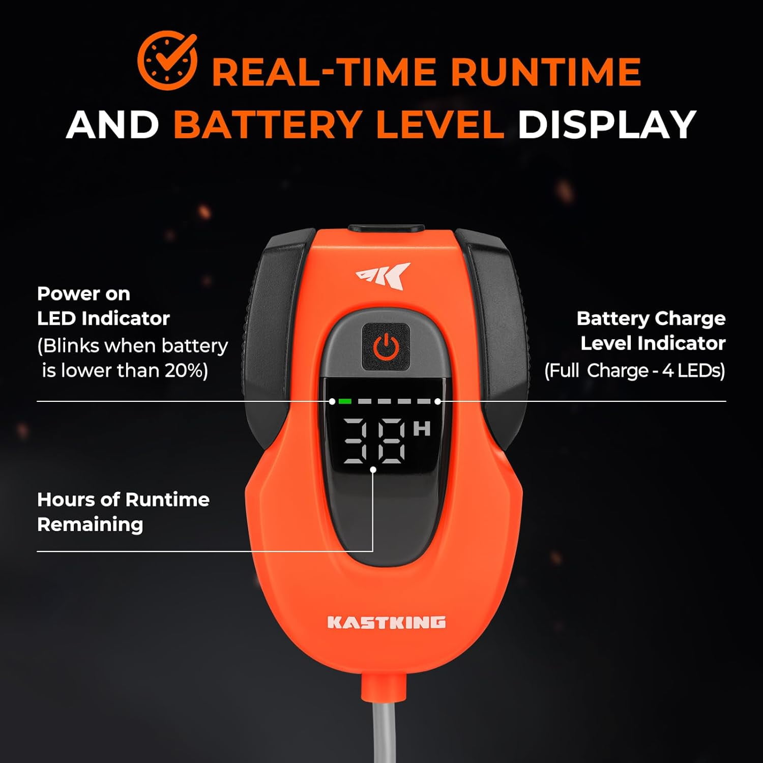 KastKing Rechargeable Live Bait Aerator with LCD Li3 Basic Version, 1 Pack
