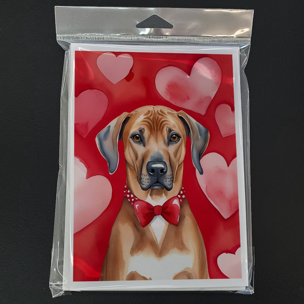 Rhodesian Ridgeback My Valentine Greeting Cards Pack of 8 7 in x 5 in