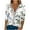 Green, variant on LEAVINGSUO Blouses for Women Women's Fashion T-Shirt Floral Printed Lace Three Quarter Sleeve Blouse V-Neck Casual Tops