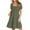 Army Green, variant on Diufon Mini Dresses for Women Square Neck Short Sleeve Dress Solid Color Pleated A-Line Dress