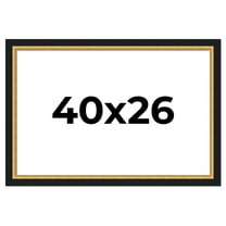 40x26 Frame Gold Real Wood Picture Frame Width 2.25 Inches | Interior Frame Depth 0.5 Inches |