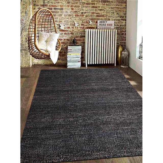 5 x 8 ft. Hand Woven Jute Eco-Friendly Solid Rectangle Area Rug, Charcoal