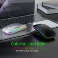 thumbnail image 3 of Ratón inalámbrico de modo dual con Bluetooth, carga silenciosa, para computadora portátil, juegos de oficina, ratón Bluetooth luminoso, 3 of 4