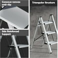 thumbnail image 2 of 3 Step Ladder,Aluminum Lightweight Folding 3 Step Stool with Anti-Slip Wide Pedal,330lbs Capacity Step Ladder for Household,Kitchen,Office - Silver, 2 of 16