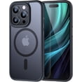 thumbnail image 1 of Pour iPhone 15 Pro max Cas pour MagSafe [Protection Militaire] Cas de Protection Magnétique Velours Tactile Mat Anti-Rayures Résistant aux Rayures Cas de Téléphone Mobile - Noir, 1 of 4