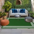 thumbnail image 2 of Green Greek Key Outdoor Rug for Patio/Deck/Porch, Non-Slip Large Area Rug 3 x 5 Ft, Geometric Greece Ancient Farmhouse Geo Indoor Outdoor Rugs Washable Area Rugs, Reversible Camping Rug Carpet Runner, 2 of 8
