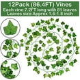 thumbnail image 5 of Artificial Ivy Garland False Leaf Plant Vine, Wedding Party Garden Kitchen Outdoor Green Wall Decoration Green, 5 of 6