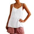thumbnail image 4 of Womens Tank Tops Summer Casual Sleeveless V Neck Camisole Loose Fit Spaghetti Strap Cami Shirts, 4 of 6