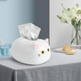 thumbnail image 1 of Noehoiugi Cat Tissue Box Holder, Kitten Tissue Holder Cartoon Cat Tissue Napkin Box Cute Tissue Box Cover Napkin Storage Container For Kitchen Living Room(White), 1 of 4