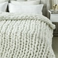thumbnail image 5 of Geroux Chunky Knit Throw - Extra Soft, 50" x 70", Cream White, 5 of 11