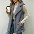 thumbnail image 7 of LUVDA Fleece Lapel Vest for Women - Button Up Sleeveless Warm Jacket with Pockets for Casual Outdoor Fall Winter Layering, 7 of 7