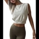 thumbnail image 1 of Camiseta Deportiva Corta para Mujer, , Sin Mangas, para Yoga, Correr, Gimnasio, Algodón, Color Albaricoque, XXL, 1 of 7