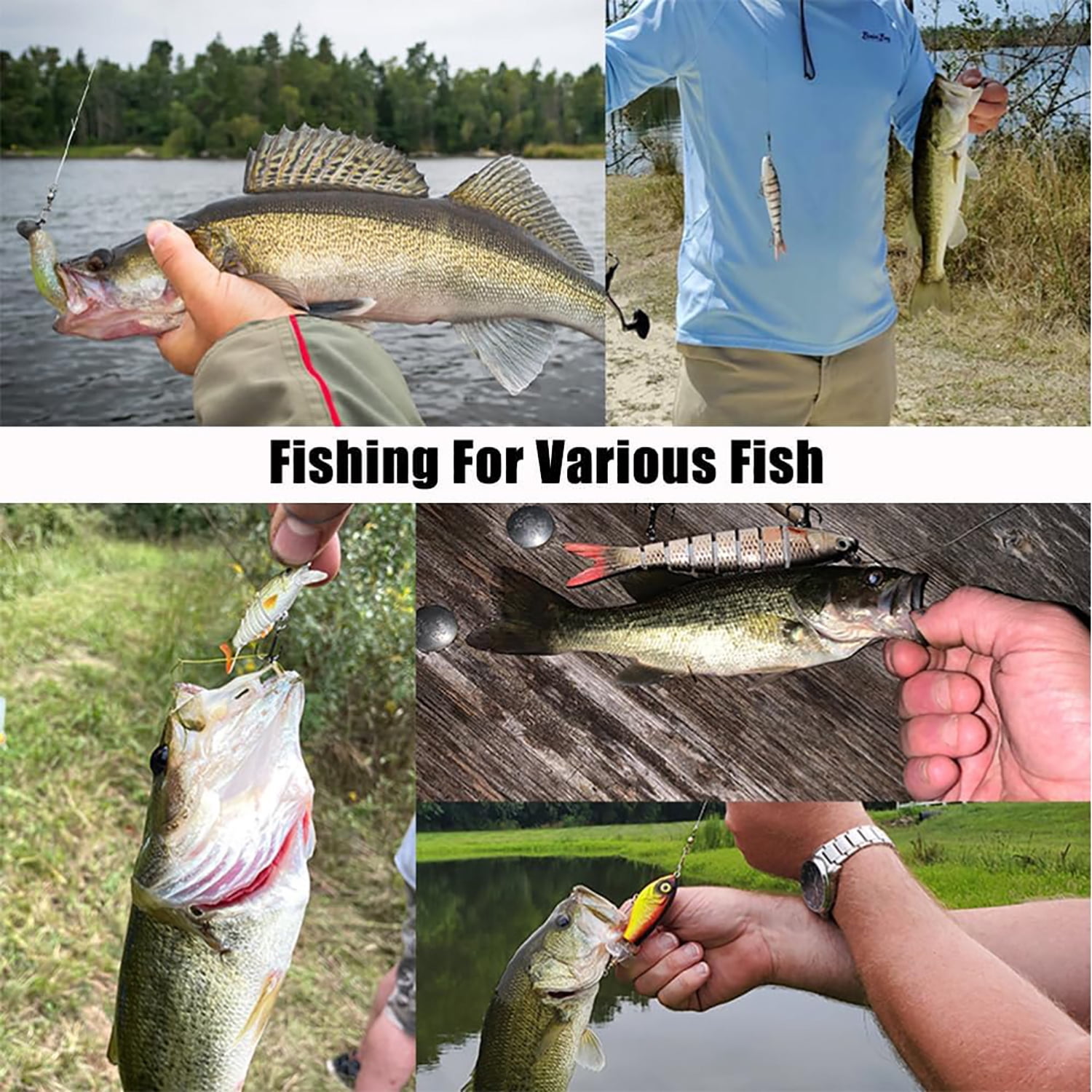 Robotic Fishing Lures for Freshwater & Saltwater, 2025 New Swimming Bait for Freshwater Saltwatern, Lifelike Fishing Lures for Bass Trout Crappie Walleye Pike Bluegill Salmon 5PCS