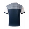 thumbnail image 4 of BiZtdJrK 50% Percent off Sales Today, Men's Golf Shirts Short Sleeve Striped Button Lapel T-Shirt Casual Comfortable Summer Tees Tops Muscle Fit Work Polos Shirt Navy XXL, 4 of 9