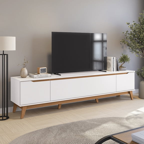 Mueble TV 85" 3 Puertas 218cm Blanco Kappesberg