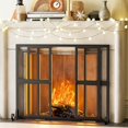 thumbnail image 1 of Pantalla para chimenea Sarzdras, puertas corredizas, 37,8 x 30,7 cm, hierro forjado, 1 of 9