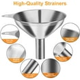 4 Pcs Stainless Steel Funnel Set, Large & Small, Food Grade for Kitchen