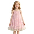 thumbnail image 2 of Angala Everyday And Party Dress For Girls Sleeveless Square Collar Floral Print Girls Party Dresses, 2 of 4