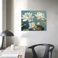 thumbnail image 4 of Nawypu Lotus Flower Canvas Wall Art Zen Picture Wall Decor White Water Lilies Bloom Painting Poster Spa Yoga Room Decor Frame, 4 of 5