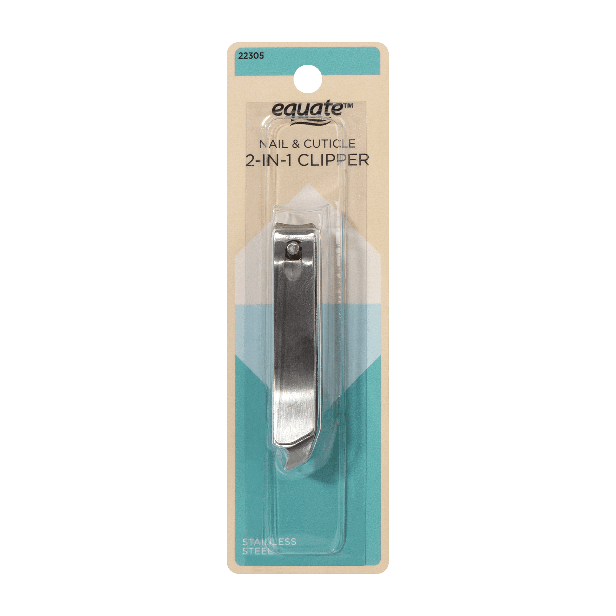 Equate Beauty Stainless Steel 2-in-1 Fingernail & Cuticle Clipper