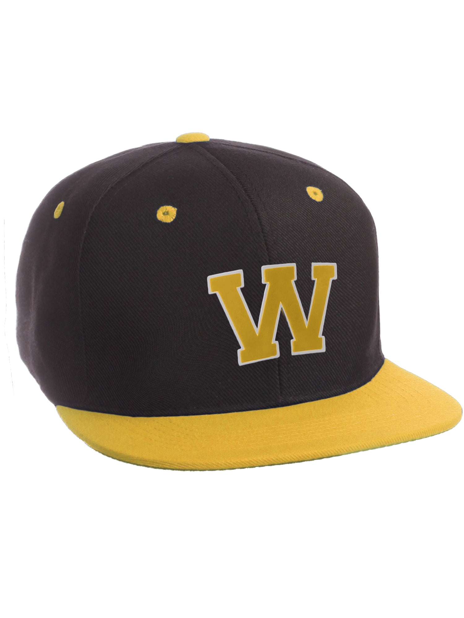 Classic Snapback Hat Custom A to Z Initial Letters, Black Gold Cap ...