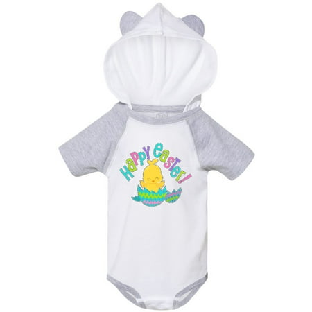 

Inktastic Happy Easter- cute chick just hatched Gift Baby Boy or Baby Girl Bodysuit