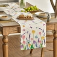 thumbnail image 3 of SM-XLHN Lavender Tulip Summer Table Runner, Spring Seasonal Anniversary Holiday Kitchen Dining Table Decoration for Indoor Outdoor Home Party Decor 13 x 72 Inch, 3 of 6