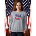 thumbnail image 2 of Love America W Banners Sweatshirt Women -Image by Shutterstock, Female 5X-Large, 2 of 4