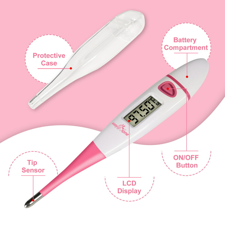 Easy@Home Basal Body Thermometer for Ovulation Prediction Premom App  EBT-018 (Pink)