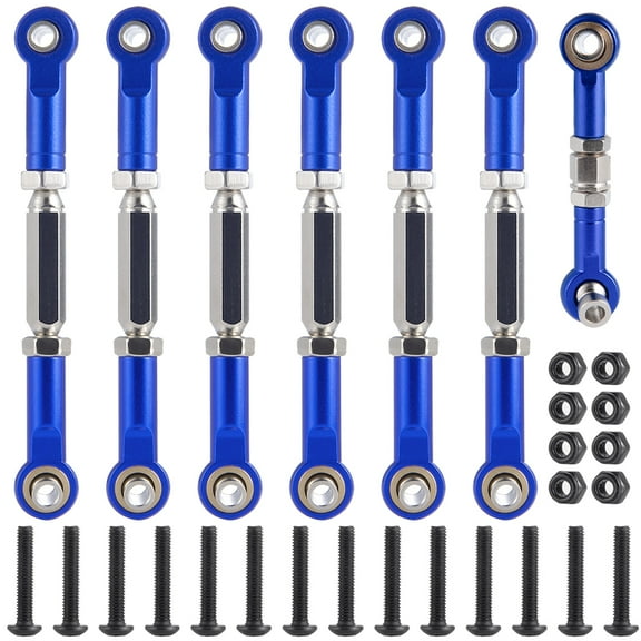 RCLIONS Metal Turnbuckles Camber Linkage Steering Link Rod Ends Adjustable for 1/10 RC Crawler Slash 2wd Stampede Hoss Rustler