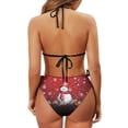 thumbnail image 6 of Uourmeti Snowman Halter Neck Bikini Set - Two Piece Triangle Swimsuit with Snowflake Design - Sexy Tie Side Bathing Suit for Winter Beach Vacations, 6 of 9