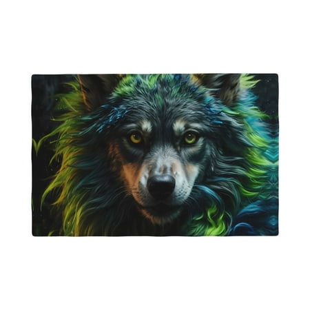 

Placemats Set of 4 Realistic Style Colorful Wolf A Place mats for Dining Table Indoor/Outdoor Cute Heat Resistant Washable Table Mats(18 x 12 )