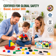 Morphun Basic Junior 300, STEM Building Plastic Block Set, Construction Toy for Kids Ages 3+, 300 Pieces