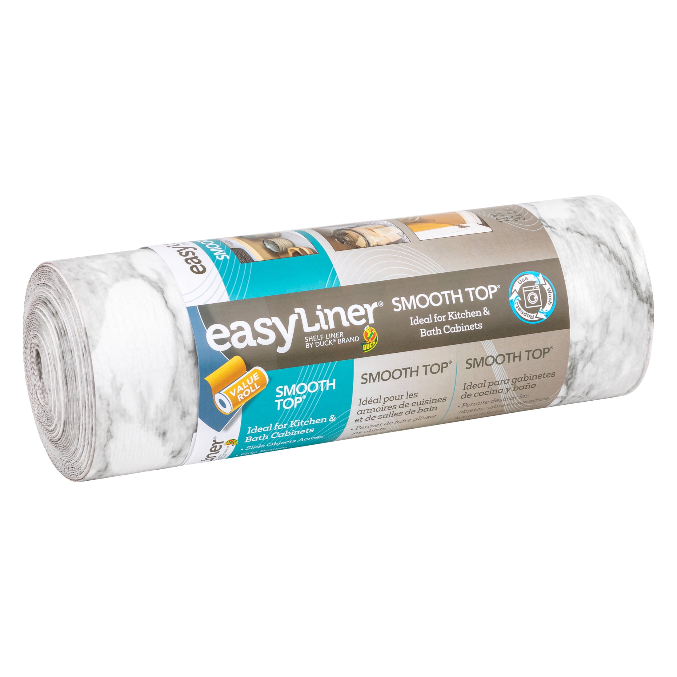 (2 pack) EasyLiner Smooth Top Shelf Liner, Gray Marble, 12 in. x 30 ft. Roll