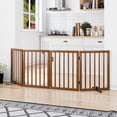 thumbnail image 6 of Smart FENDEE Bamboo Dog Gate Freestanding Pet Gate with 2 Support Feet for Doorways,Walnut,24"H,4 Panel, 6 of 9