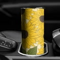 thumbnail image 4 of Sunflower Tumbler 20 Oz Travel Coffee Mug Sunflower Print Skinny Tumblers with Lid and Straw Stainless Steel Insulated Coffee Cups Gift for Sunflower Lover, 4 of 7