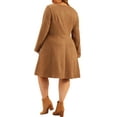 thumbnail image 3 of Agnes Orinda Plus Size for Women's Dress Faux Suede V Neck Long Sleeve A-Line Dress 2023, 3 of 5